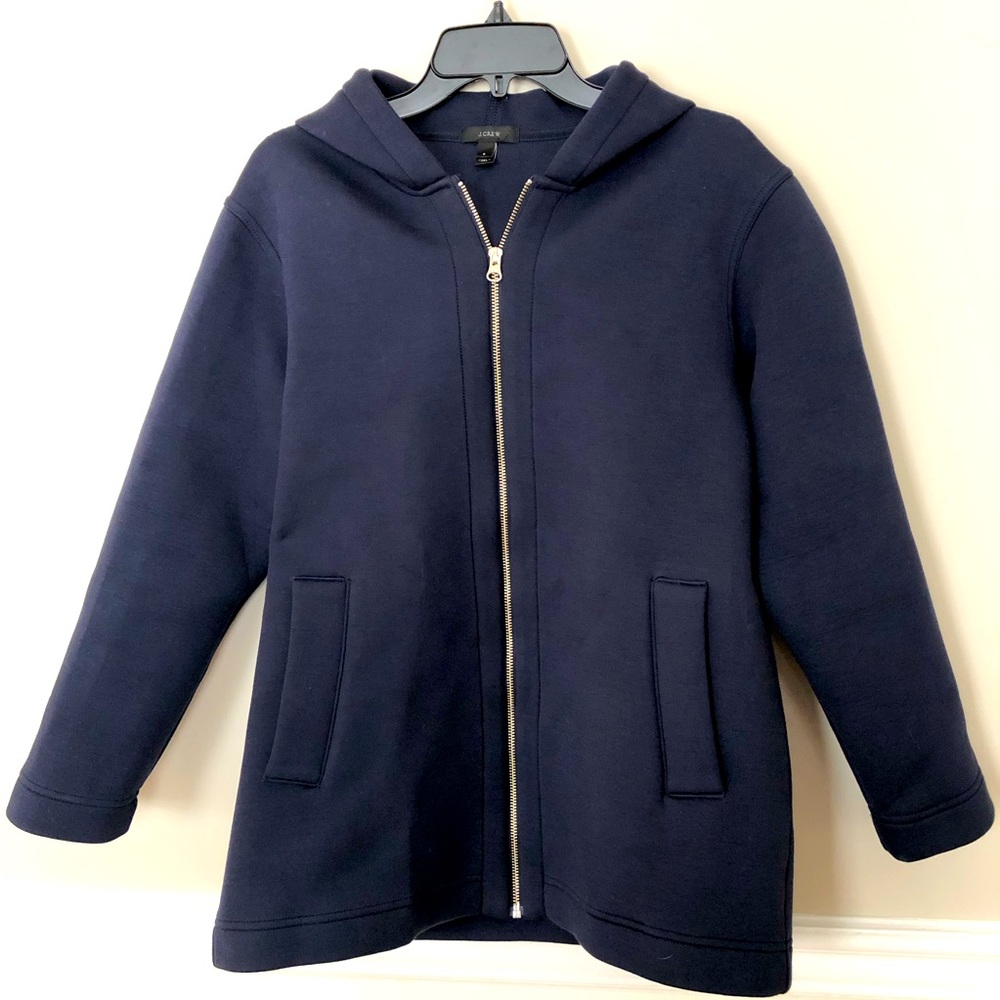 JCrew Navy Neoprene Scuba Full Zip Hoodie Jacket Size S